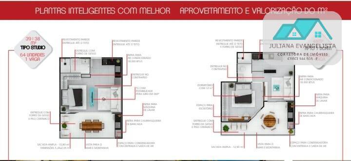 Apartamento à venda com 1 quarto, 39m² - Foto 9